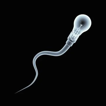 Light bulb in the shape of sperm Illustration