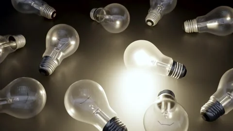 Light bulb shines - theme idea, innovation or competition Видео 160050115