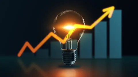 Light bulb shining, concept of innovation leading to growth Stock Footage 334086277