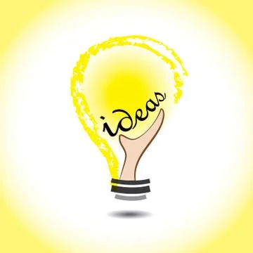 Light bulb shining with ideas Illustrazione stock