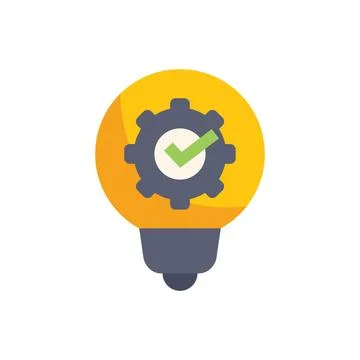 Light bulb showing successful implementation of new idea Stock Illustration