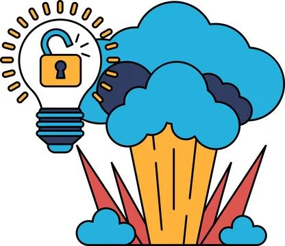 A light bulb is shown with a keyhole in it Illustrazione stock
