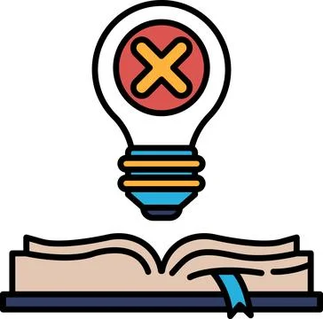 A light bulb is shown with an X over it Illustrazione stock