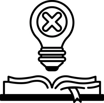 Light bulb is shown with an X over it Stock Illustration