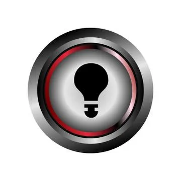Light bulb sign button Stock Illustration