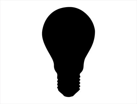 Light bulb silhouette vector art Stock Illustration