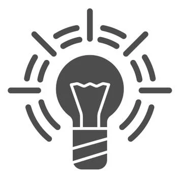 Light Bulb solid icon, business idea concept, Idea generator bulb sign on white Illustrazione stock