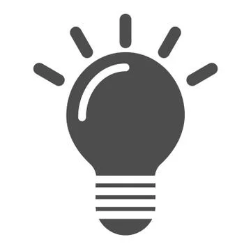 Light bulb solid icon. Idea vector illustration isolated on white. Lamp glyph Stockillustratie