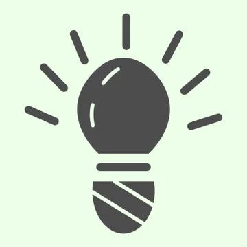 Light bulb solid icon. Innovation or idea electric lamp with glowing glyph style Stock Illustration
