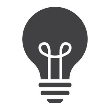 Light Bulb solid icon, lamp and idea, light Stock Illustration