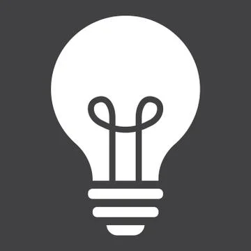 Light Bulb solid icon, lamp and idea, light Illustrazione stock