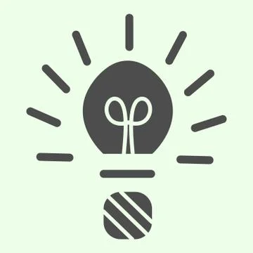 Light bulb solid icon. Studying and innovation lamp sign glyph style pictogram Stock Illustration