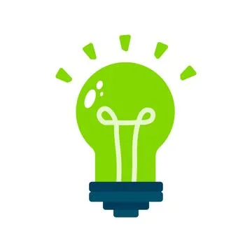 Light bulb with sparkle rays shine. Yellow Light bulb and check mark icon. .. Stock Illustration