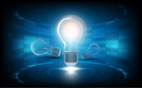 Light bulb on stage abstract background creative idea concept Stock Illustration