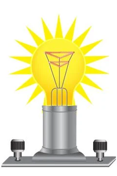 A light bulb on stands is a physical device Stock Illustration