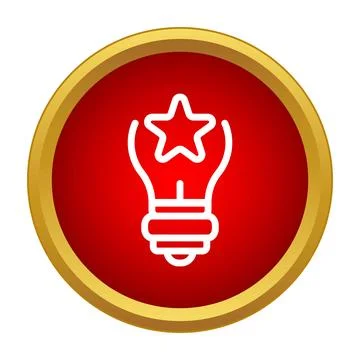 Light bulb with star icon indicating creative idea Illustrazione stock