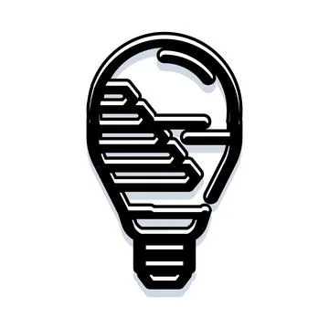 Light bulb with steps for climbing towards ideas Stock Illustration