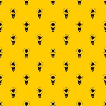 Light bulb with sun inside pattern vector Stock Illustration