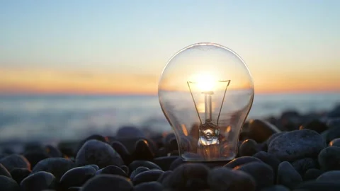 Light bulb at the sunset Stock Footage 217393713