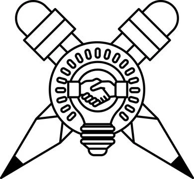The light bulb is surrounded by pencils Stock Illustration