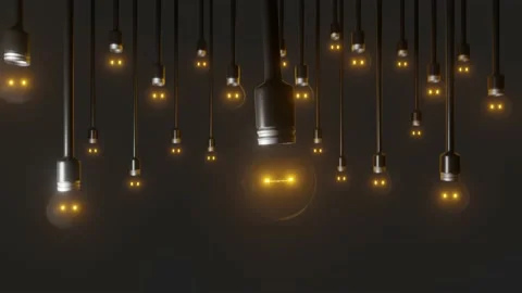 The light bulb swayed 3d render video Stock Footage 138878260