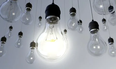 Light bulb - switched on Stock Illustration