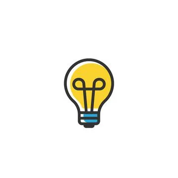 Light Bulb Symbol. Web Icon Logo Template Design Element. Stock Illustration