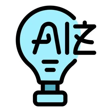 Light bulb symbolizing artificial intelligence in chinese language Stock Illustration