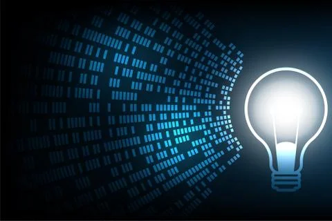 Light bulb in technology concept. Stock Illustration