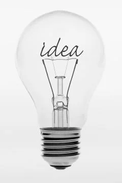 Light bulb with the text idea. Stock Photos