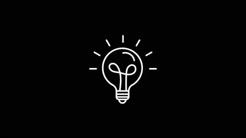 Light bulb thin icon Video stock 172276621