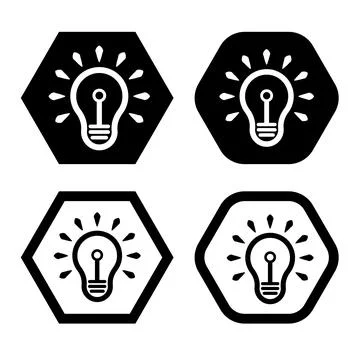 Light bulb thin icon vector illustration symbol Isolated template. Stock Illustration