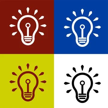 Light bulb thin icon vector illustration symbol Isolated template. Illustrazione stock