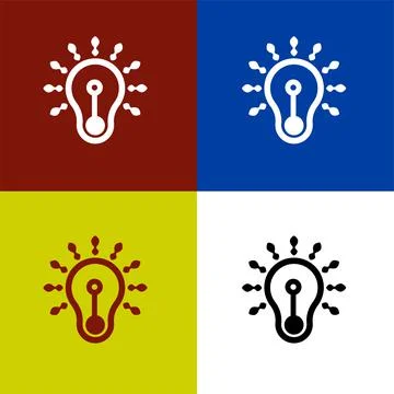 Light bulb thin icon vector illustration symbol Isolated template. Stock Illustration