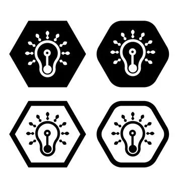 Light bulb thin icon vector illustration symbol Isolated template. Stock Illustration