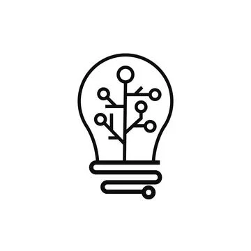 Light bulb thin icon vector illustration symbol Isolated template. Illustrazione stock