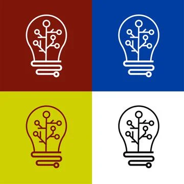 Light bulb thin icon vector illustration symbol Isolated template. Stock Illustration