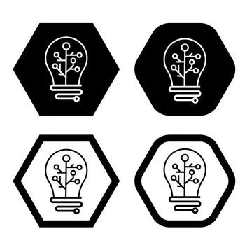 Light bulb thin icon vector illustration symbol Isolated template. Stock Illustration