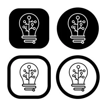 Light bulb thin icon vector illustration symbol Isolated template. Stock Illustration
