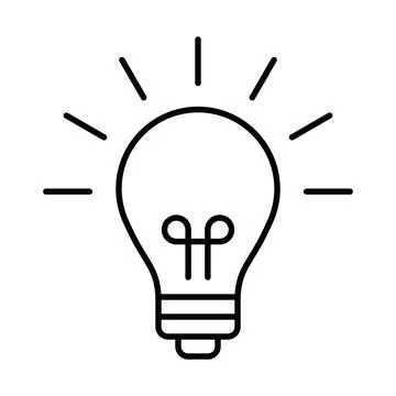 Light bulb thin line icon Stock Illustration