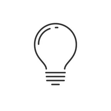 Light bulb thin linear icon, idea symbol Stock Illustration