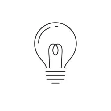 Light bulb thin linear icon, idea symbol Stock Illustration