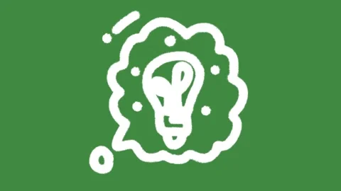 Light bulb thought bubble brainstorm hand-drawn cartoon graphic chalk outline 스톡 동영상 337785595