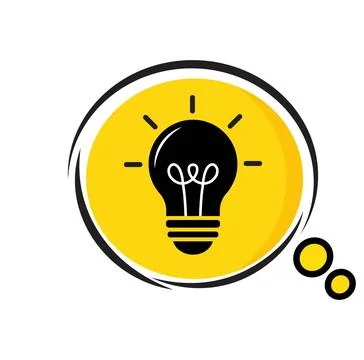 Light Bulb Thought Bubble Icon Stockillustratie