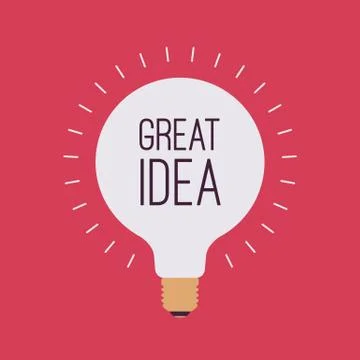Light bulb with a title Great Idea Stock Illustration