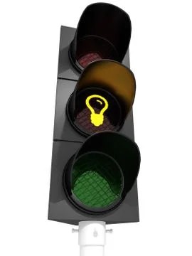 Light bulb on Traffic Light Illustrazione stock