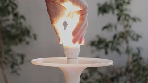 Light Bulb Turned Off by Twisting Manually. Video stock 149196838