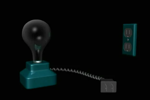 Light bulb turning on with alpha channel NTSC Video stock 294128