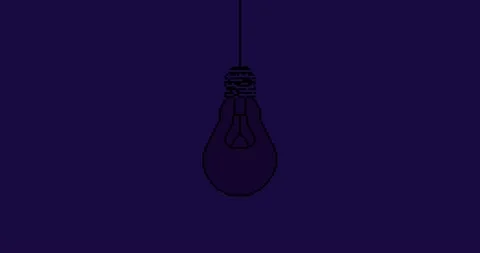 Light Bulb Turning On and Turning Off. Pixel art 8 bit Animation Loop Stock-Footage 148920828