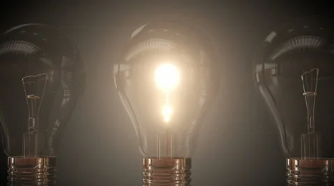 Light Bulb turning on Stock Footage 33850162